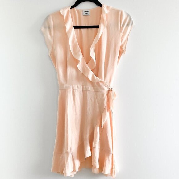 Sunday Best Wrap Dress (Peach) - Picture 1 of 11